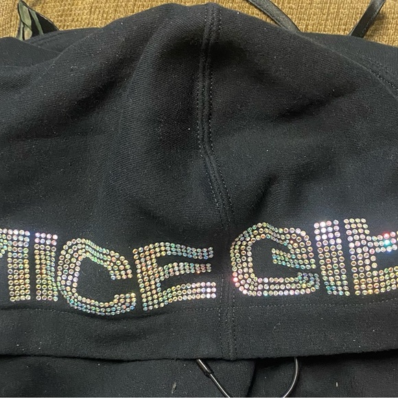 Black Top with Colorful Rhinestone Design - Picture 2 of 4